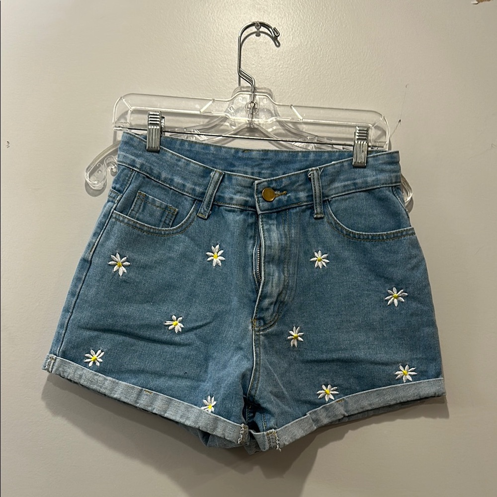 Embroidered Denim Women Shorts